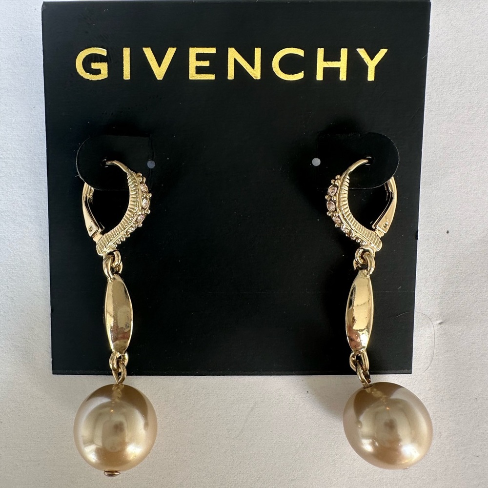 GIVENCHY faux pearl earrings.